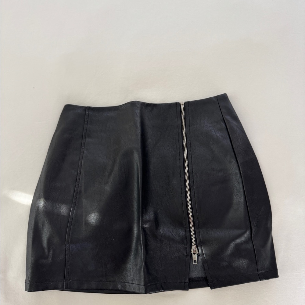 Black faux Leather Skirt